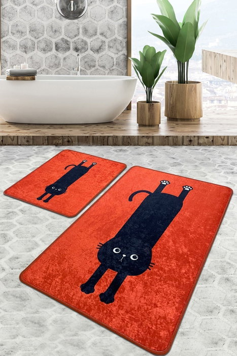 Mijölnir Juego de alfombrillas de baño Comfort - Rojo (2 piezas) Mijölnir Juego de alfombrillas de baño Comfort - Rojo (2 piezas)